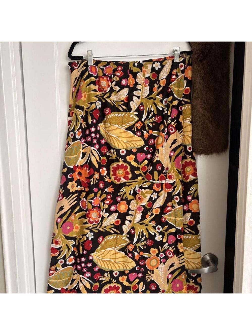 POTTERY BARN FLORAL WRAP SKIRT